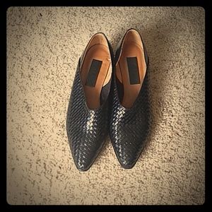 Ipanema Black weaved leather slip on flats